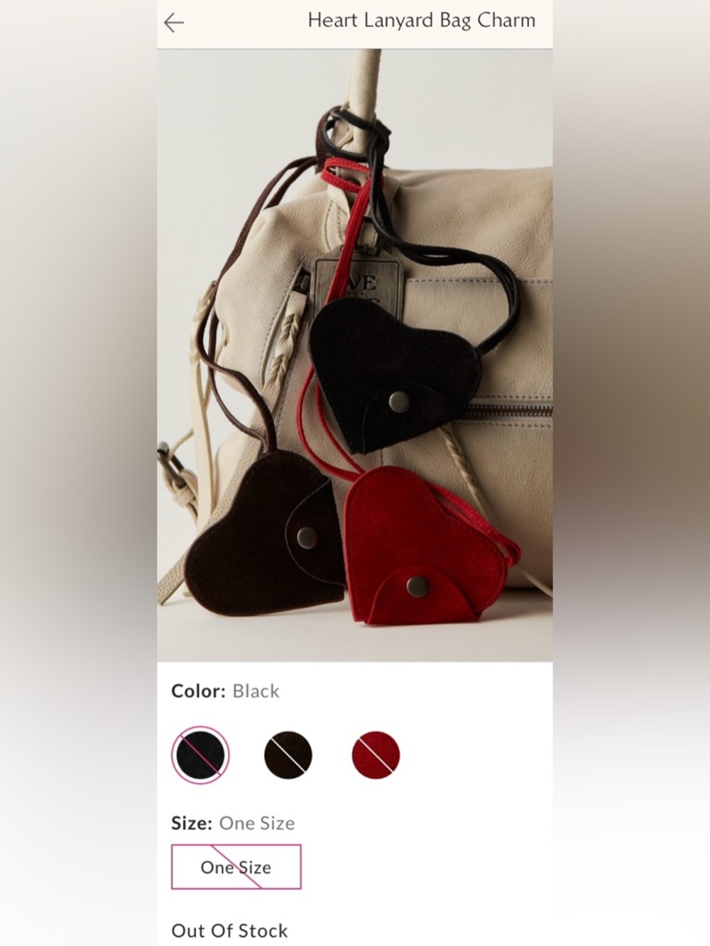 We The Free / Free People ~ Heart Lanyard Bag Charm ♥️ Red ♥️  * NWT - Picture 2 of 8